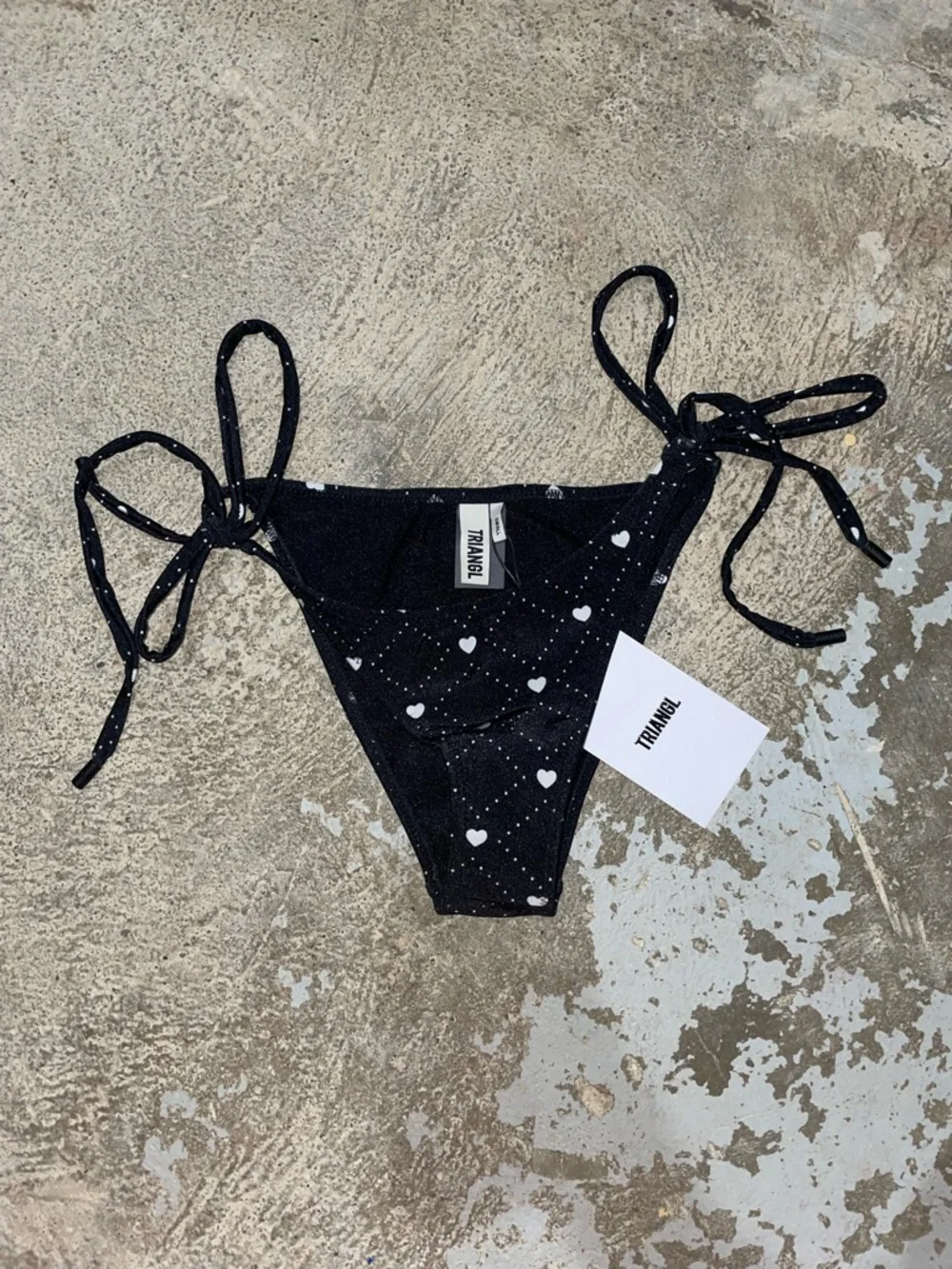 triangl swimwear Black Heart Print Triangle Bikini top and bottoms - Picture 7 of 12